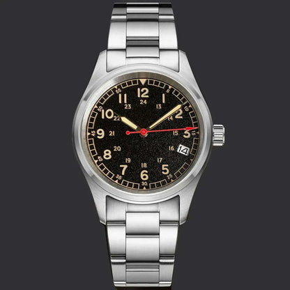 Tandorio 20ATM Waterproof Diver 36mm Field Watch Men NH35 Mechanical Movt Black White Dial Luminous Sapphire Glass 3.8 Auto Date