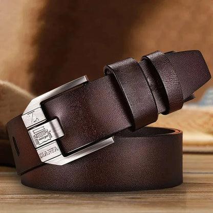 Premium Mens Genuine Leather Belt - Durable & Versatile for Work or Business - Stylish Everyday Accessory