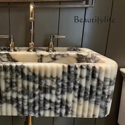 Vanity Corrosion/Heat-Resistant & Easy-Clean  Natural Marble Bathroom Sink Luxury Countertop Basin For Home Custom Stone