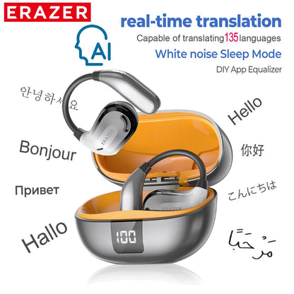 ERAZER XT66PRO Bluetooth Earphones ASMR Headsets DIY APP AI Translator Earbuds Wireless Headphones 13 Hours long life Display - Kimlud