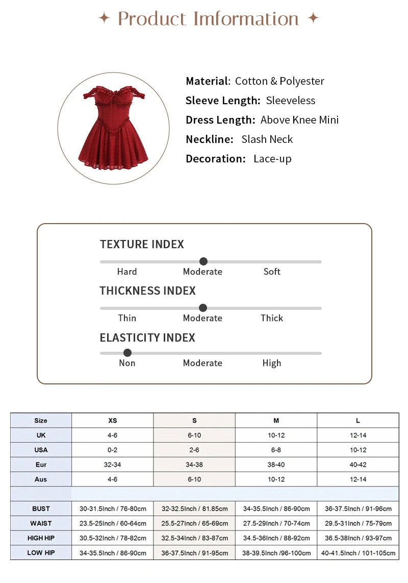 VC Trendy Red Off-Shoulder V Neck Mini Ruffled Dress with Corset Top for Festival & Event Favorite Gown