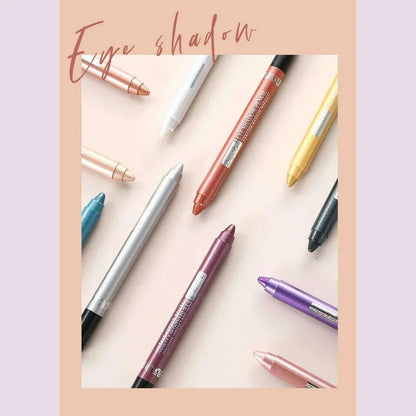 Pearlescent Eyeshadow Pen Lying Silkworm Eyeliner Pencil with Sharpener Matte Waterproof Eye Shadow Stick Eyes Makeup Cosmetics