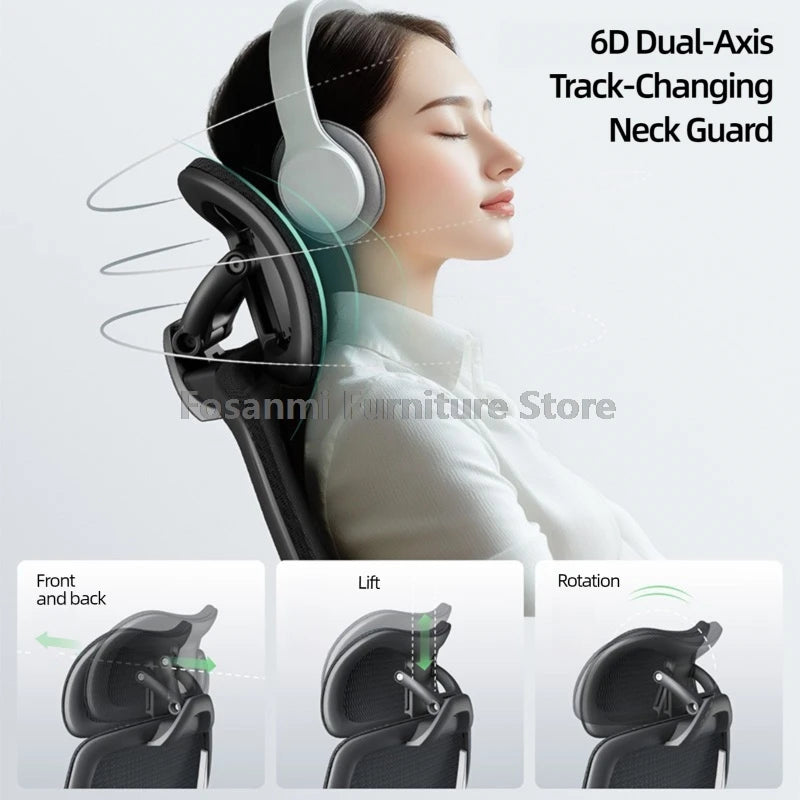 Comfortable Black Mesh Computer Chair Stylish Office Chair with Lumbar Support Adjustable Home Swivel Desk Chair for Gaming Work