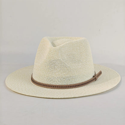 2026 New Hat Panama Straw Hat British Top Hat Men's and Women's Foldable Sun Shading Beach Hat Sun Protection hat