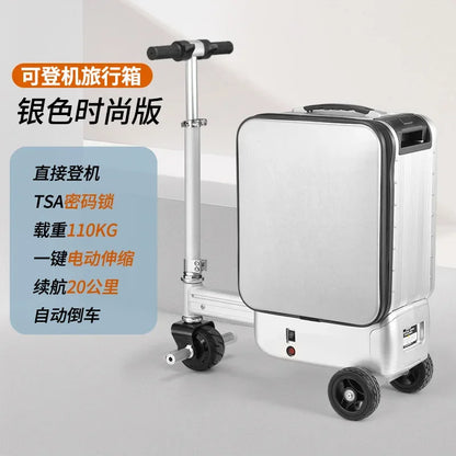 Electric Suitcase Scooter Can Ride 20 Inches Front Open Cover Boarding Password Suitcase Multi-function Pull | Kimlud...