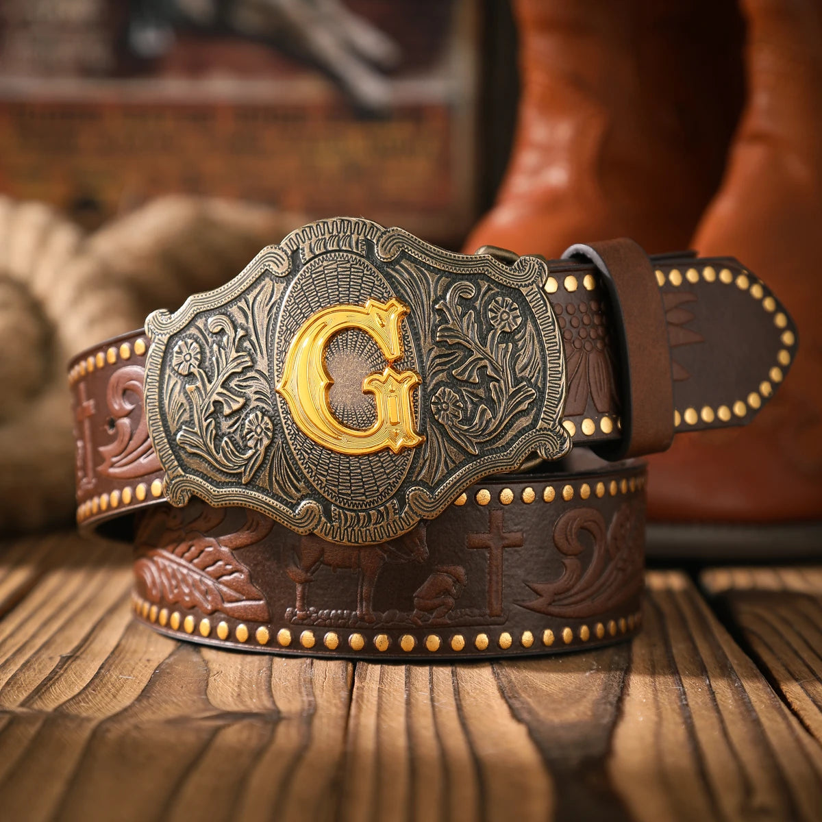 A casual and retro belt, a waist accessory for Western-style clothing, metal buckle, PU belt, suitable for both men and...