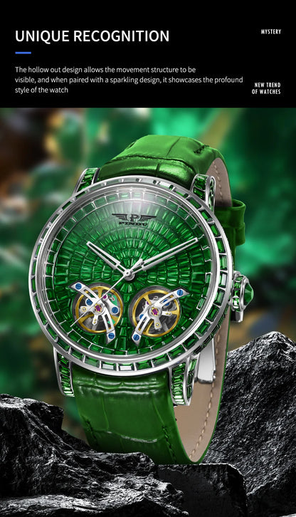 Mechanical Watch Men PINDU Design Top Luxury Double Flying Wheel Watch Sapphire Glass Waterproof Diamond Watch Leather...