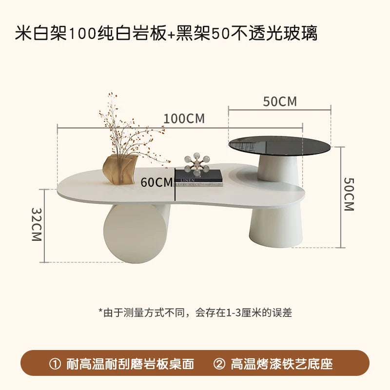 Creative Aesthetic Side Table Luxury Space Saving Coffee Tables Minimalist Modern Mesa De Centro De Sala Living Room Furniture - Kimlud