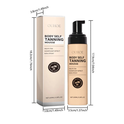 Body Self Tanning Mousse Fake Tan Bronze Skin Quick Natural Tanning Mousse Body Bronzer Sunless Self Tanner Face Body Outdoor