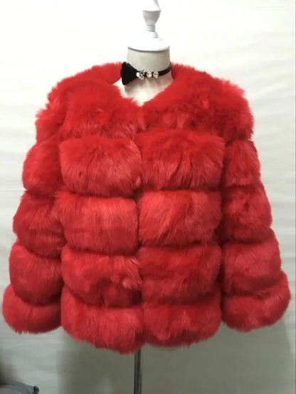 Faux Fur Coats Women Short Coat Jackets Elegant Jacket  Autumn Winter Y2k Furry Outerwear Mom Splice Thick Warm Coffe Coats