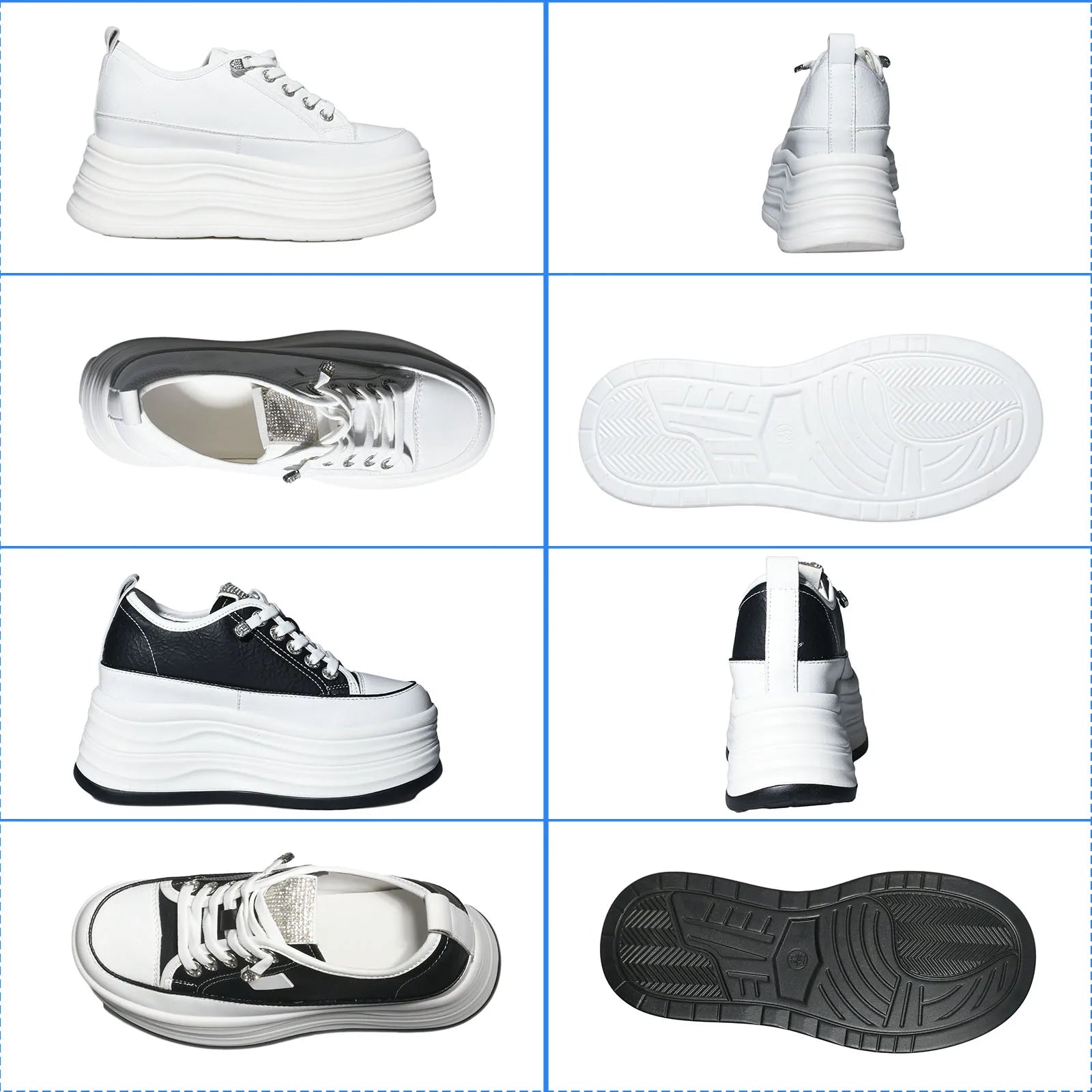 Fujin Wedge Heel Sneakers Shoes Comfy Casual Shoes Female 9cm High Quality Microfiber Leather White Platform Sneakers for Women