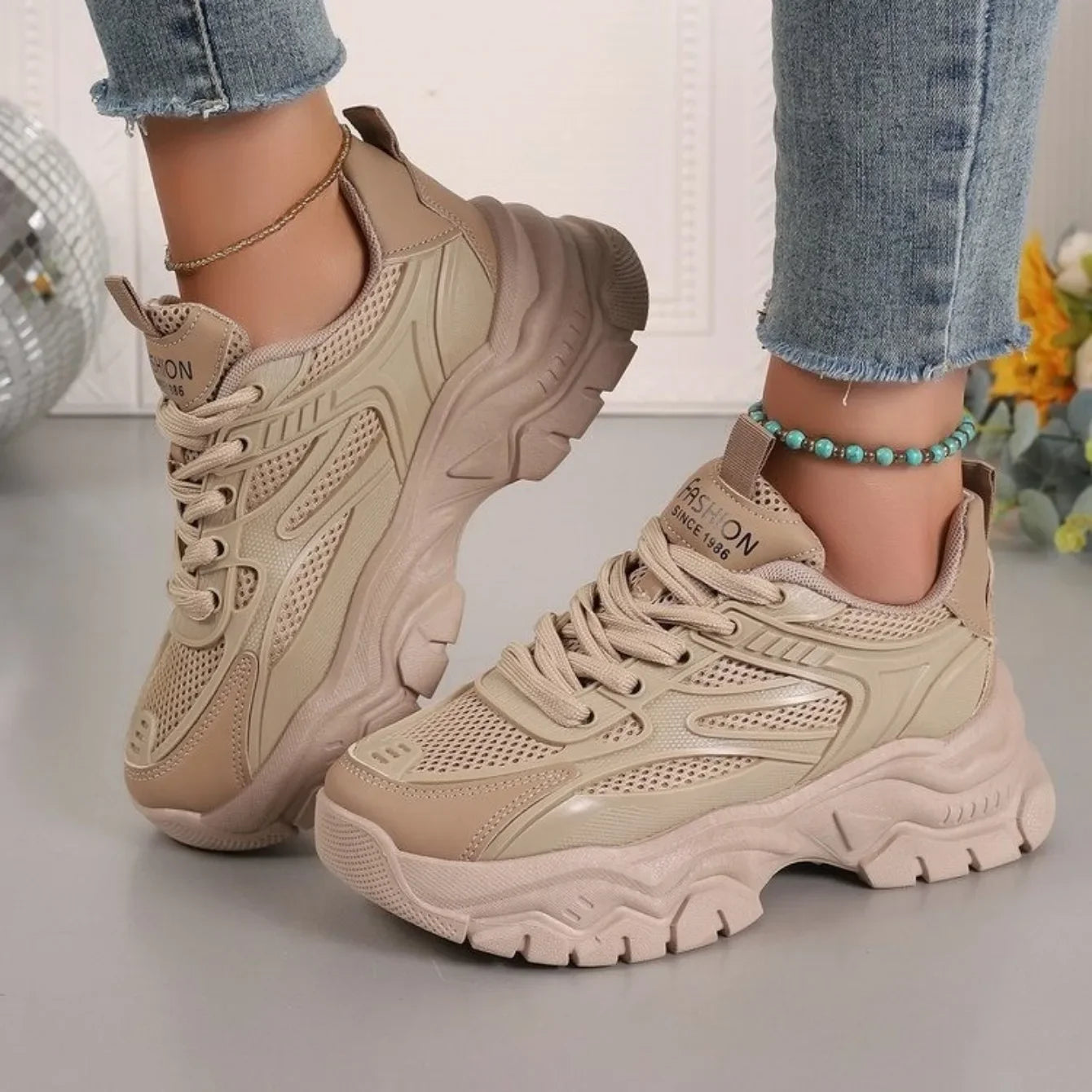 Women Sneakers 2024 New Fashion Chunky Sneakers Women Outdoor Tennis Platform Sports Shoes for Women Lightweight Designer Shoes - Kimlud
