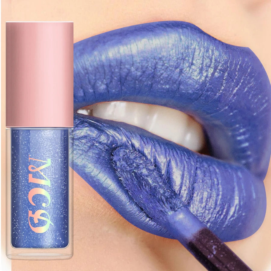 8 Colors Metallic Shimmer Lip Glaze Glitter Liquid Lipstick High Pigmented Lip tint Lip Gloss Korean Makeup Gifts Lip...