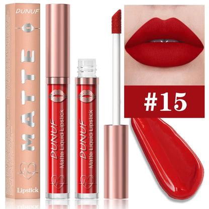 18 Color Waterproof Lip Gloss Nude Apricot Matte Liquid Lipstick Transparent Lip Oil Sexy Rose Red Velvet Matte Lipstick Make Up - Kimlud