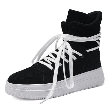 VIPOL Men's High-Top Shoes, Sports Shoes, Denim Boots, High-Top Versatile Thick-Soled Height-Increasing Sneakers