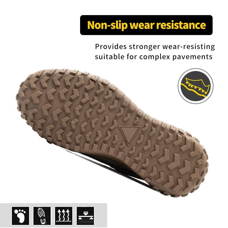All-Season Men's Functional Work Shoes, Anti-Smashing, Wear-Resistant, Safety Labor Protection Shoes for Construction Sites and Workshops, Anti Smashing, Anti Piercing, Wear-Resistant Shoes with Steel Toe Caps, Safety Work Sh