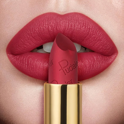 Matte velvet mist lipstick, waterproof and sweat-proof with easy color application, portable lip gloss perfect makeup look