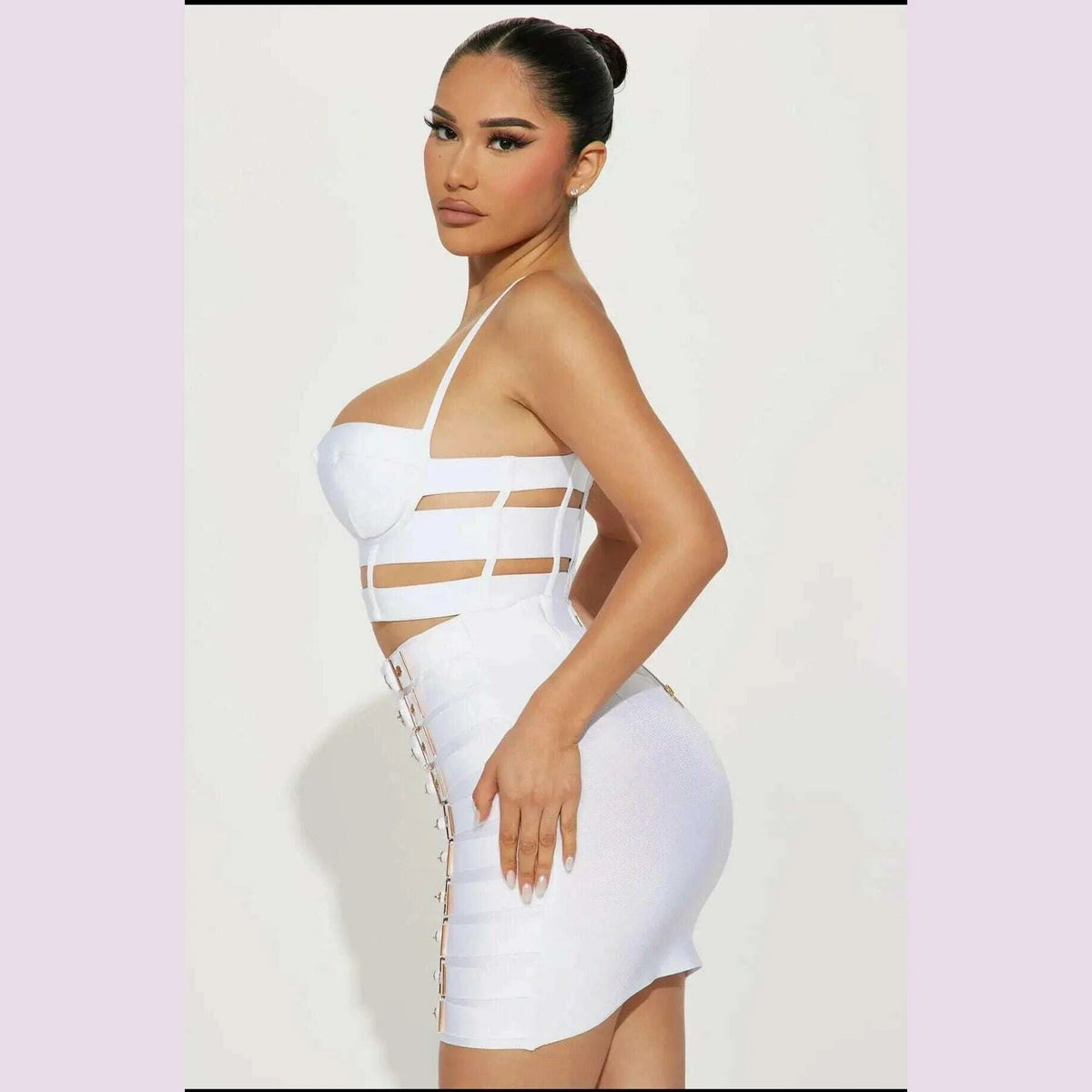 2023 New Arrival Women Sexy Bandage Tops Fashion Pencil Skirts Set Nightclub Party Celebrate Women's Set High Quality