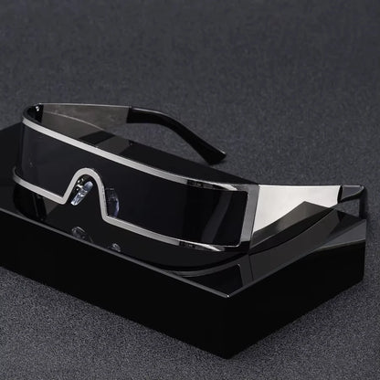 High-end Cyberpunk Style Men's Glasses, Fashionable Design with Future Tech Narrow Frames, Suitable for Parties and...
