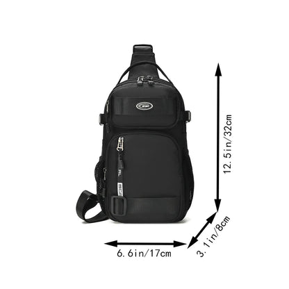 Riding backpack for men, men's chest bag, casual men's single shoulder bag, lightweight and large-capacity crossbody bag
