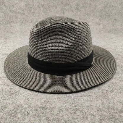 XL Big Head 63CM Summer Beach Woven Sun Hats Men Women Plus Size Jazz UV UPF 50+ Sun Protection Travel Panaman Straw...