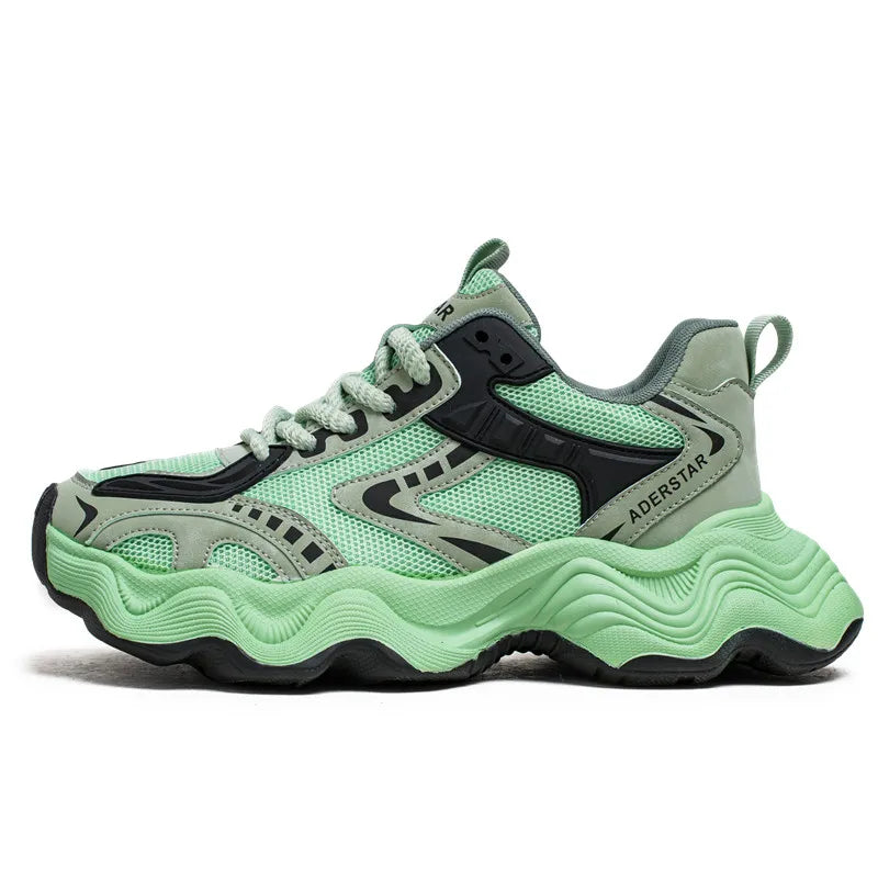 Chunky sneakers four seasons breathable lightweight racing running soft sole comfort non slip fashion student speed sports shoes