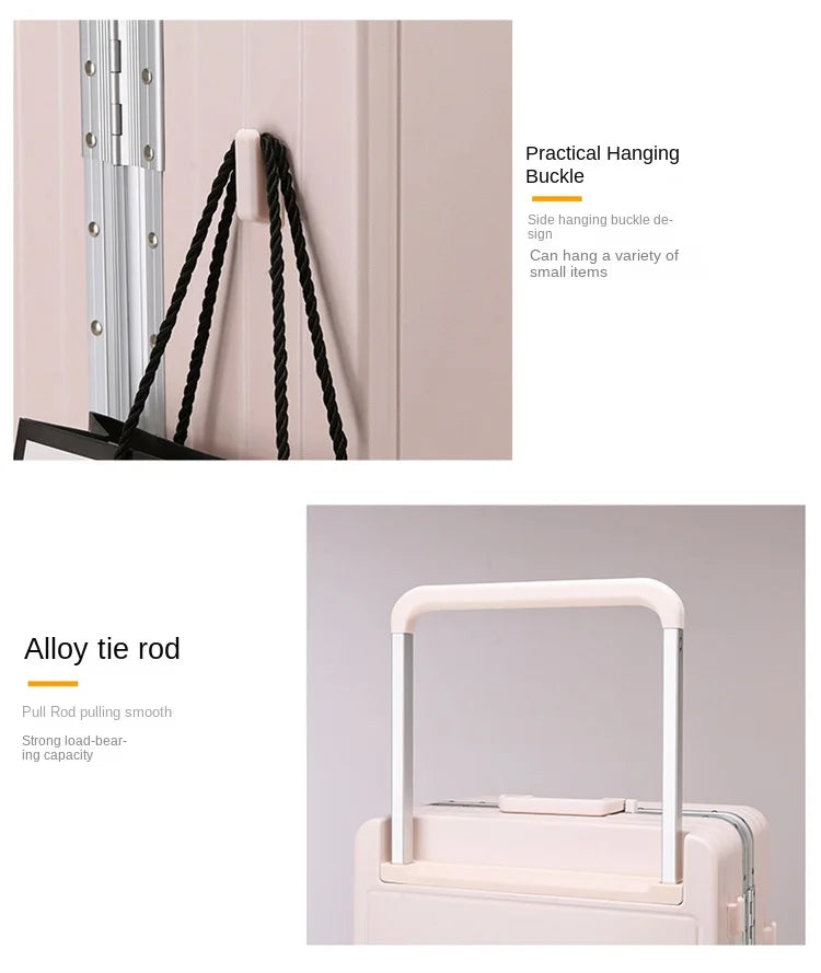 Travel Suitcase Aluminium Frame Wide Trolley Luggage Female Large Capacity Mute Universal Wheel Password Box Carry on...