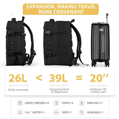 Travel Backpack for Men Women, Large Capacity Camping Backpack, Expandable Multifunctional Backpack Easyjet Cabin Bag 45x36x20