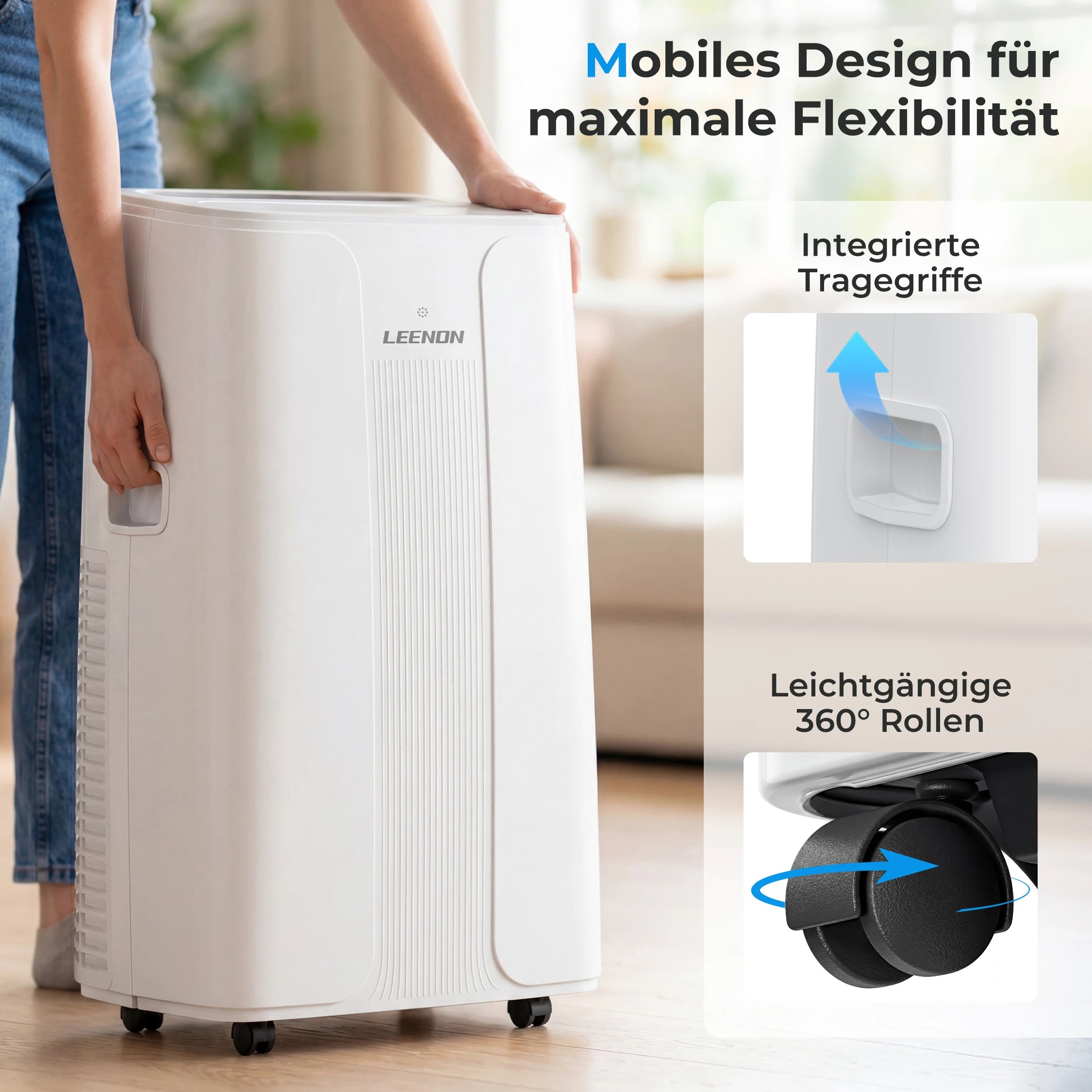 14000 BTU Mobile Air Conditioner (4.5 kW), Cooling & Ventilating & Dehumidifying, Room Size up to 100 m³ | Kimlud Luxury...