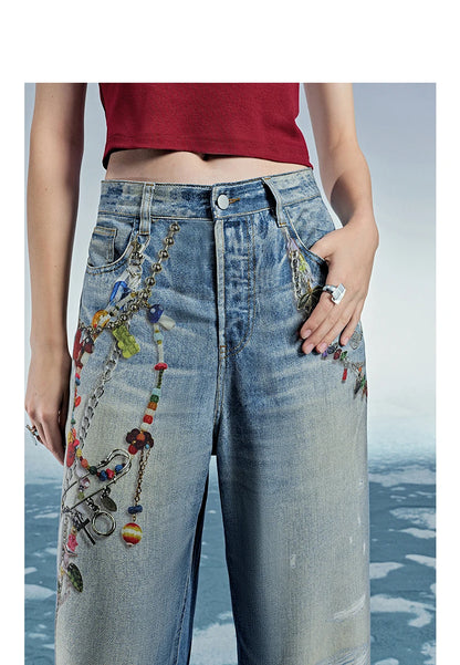 TOYOUTH Women Denim Jean 2025 Spring New Long Pants 8518053 | Kimlud Office Luxury Pants