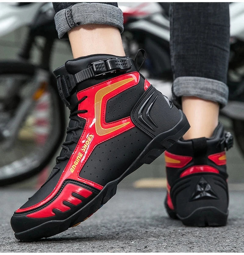 Motorcycle Boots Men Breathable Anti Slip Motorbike Cycling Ankle Length Shoes Man Motorcycle Riding Boots Motos Sports Boot - Kimlud
