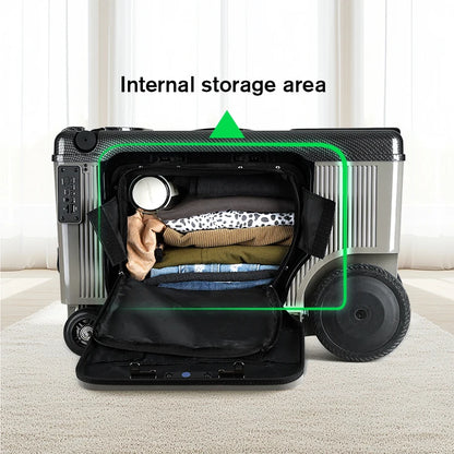 2026 4-Wheel Smart Ride-On Suitcase for Elderly/Kids - 8km/h, 150kg Load, Cabin-Friendly (3C Certified Battery) - Saudi Approved - Kimlud