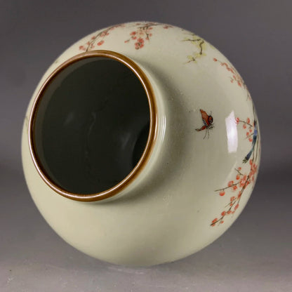 Vase ceramic underglaze pastel twelve magpie picture large capacity new  retro antique porcelain study tabletop ornament artwork