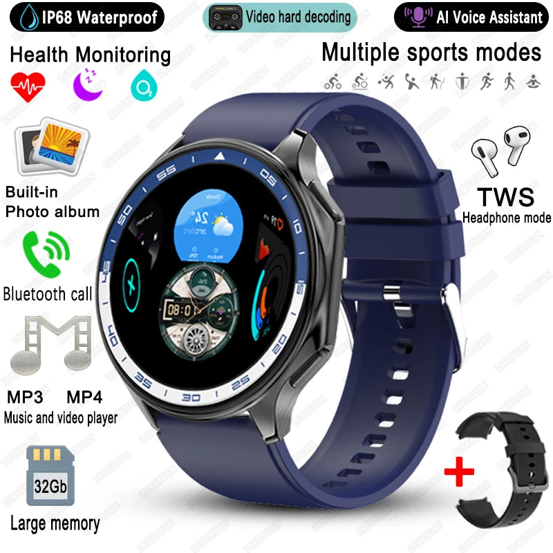 For OPPO Watch X High-End Business Watch Men 32Gb Memory Video Playback Smart Watch Sports Fitness Waterproof Bracelet 2025 New