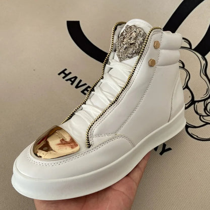 original shoes brand high top casual shoes for man zip decoration casual sneakers mens ankle boots sports hip-hop running shoes - Kimlud