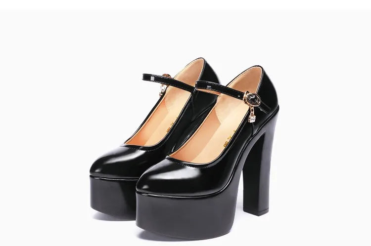 15cm Small Size 32-43 Sexy Extreme Block High Heels Shoes for Dress Model Party Wedding 2025 Shallow Thick Bottom Platform Pumps