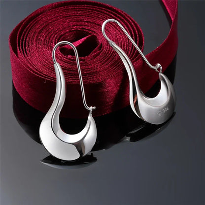 Fine 925 Sterling Silver Drop Earrings Charm for Women Jewelry Fashion Wedding Engagement Party HOOP Nice Gift | Kimlud...