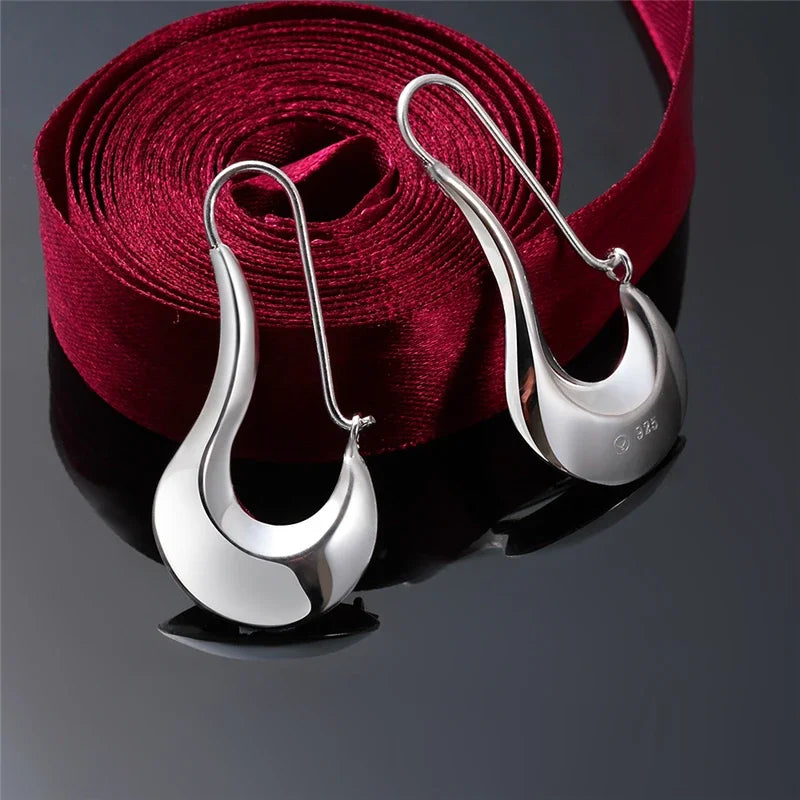 Fine 925 Sterling Silver Drop Earrings Charm for Women Jewelry Fashion Wedding Engagement Party HOOP Nice Gift | Kimlud...