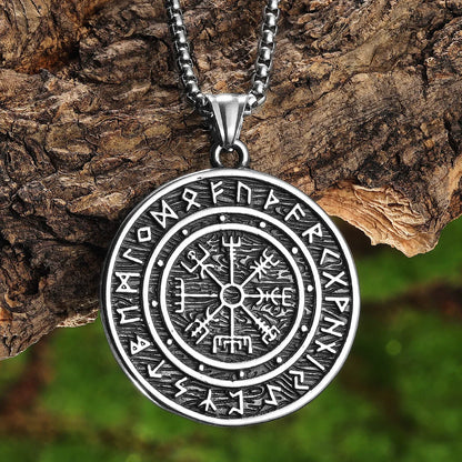 Viking Compass Rune Men Necklaces With Pendant Stainless Steel Jewelry For Male Women Punk Hip Hop Accessories Gifts...