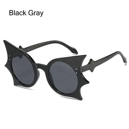 Rimless Bat Shaped Sunglasses Novelty UV 400 Protection Colorful Goth Sun Glasses Halloween Glasses for Women & Men