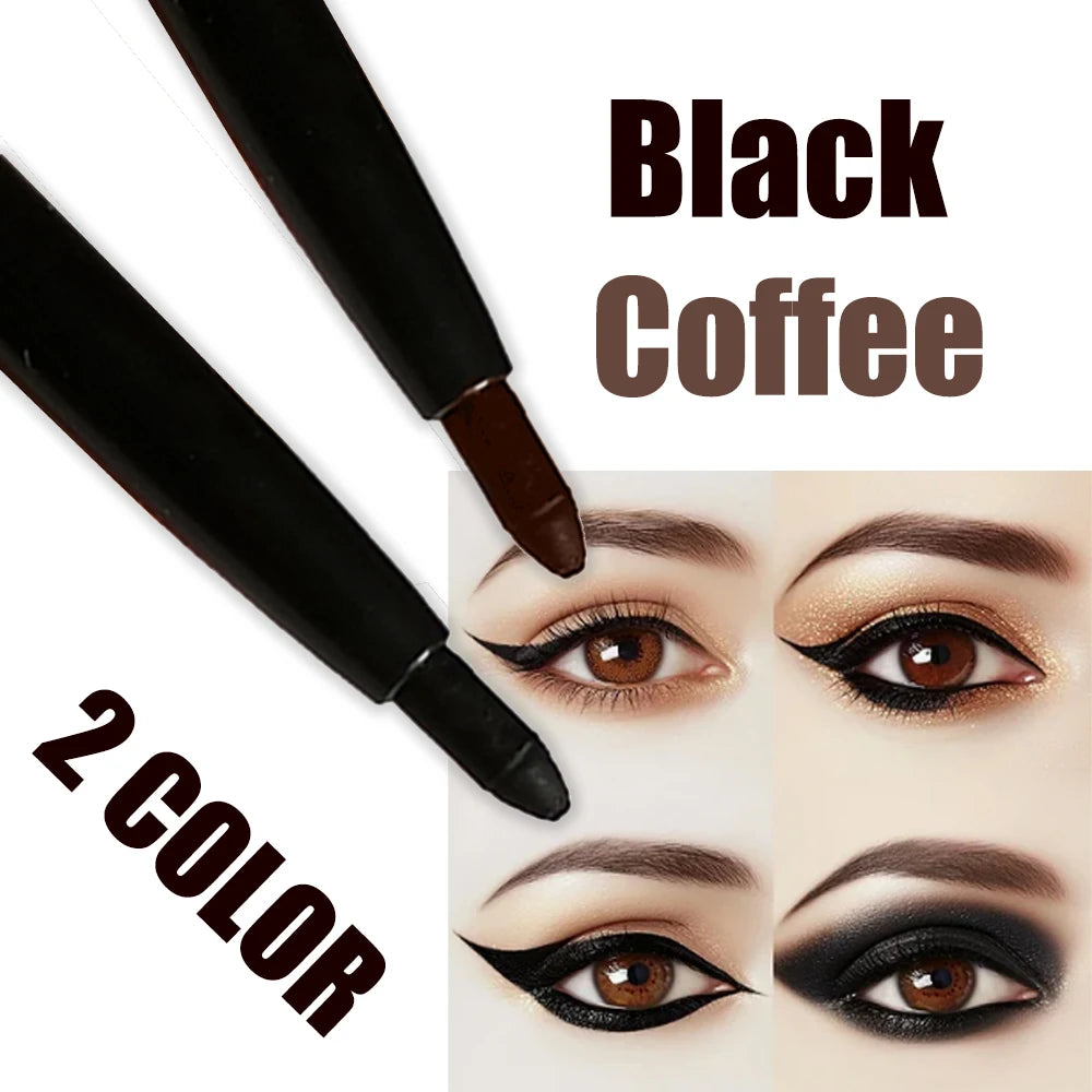 2Pcs Waterproof Black Brown Eyeliner Pencils-Smudge-Proof, Long-Lasting &Beginner-Friendly Smooth High Pigmented Punk...