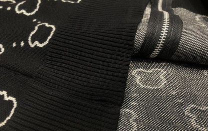 Fashion Bear Diamonds Side Stripe Pant Sets Women Autumn Tracksuit Zipper Sweater Loose Casual Two Piece Sets Womens Outifits - Kimlud