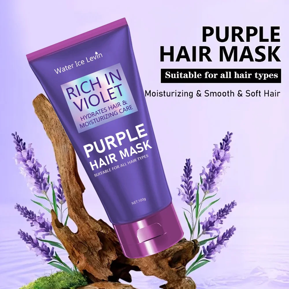 Purple Repair Hair Mask Keratin Deep Nourishing Dry Frizzy Damaged Treatment Collagen Magical 5 Second Soft Shiny Care |...