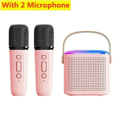 Y1 Wireless Dual Microphones Karaoke Machine KTV DSP System Bluetooth 5.3 PA Speaker HIFI Stereo Surround RGB Colorful LED Light