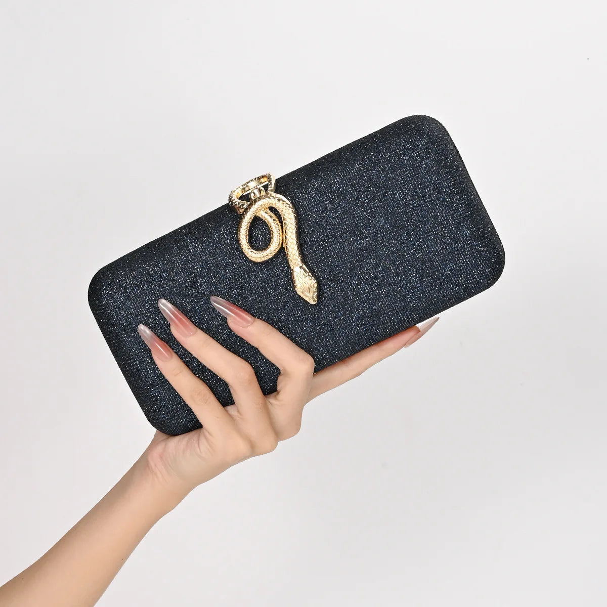 Classic Snake Buckle Evening Purse Women's Sparkling Clutch Bag Annual/wedding Party Handbag Elegant Square Box Bag...