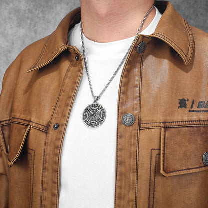 Viking Compass Rune Men Necklaces With Pendant Stainless Steel Jewelry For Male Women Punk Hip Hop Accessories Gifts...