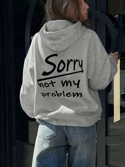 Basic Polyester Hoodie Alphabet Print 100_ Polyester Women Autumn and winter  Comfortable Pullover Crewneck Loose Female Clothes
