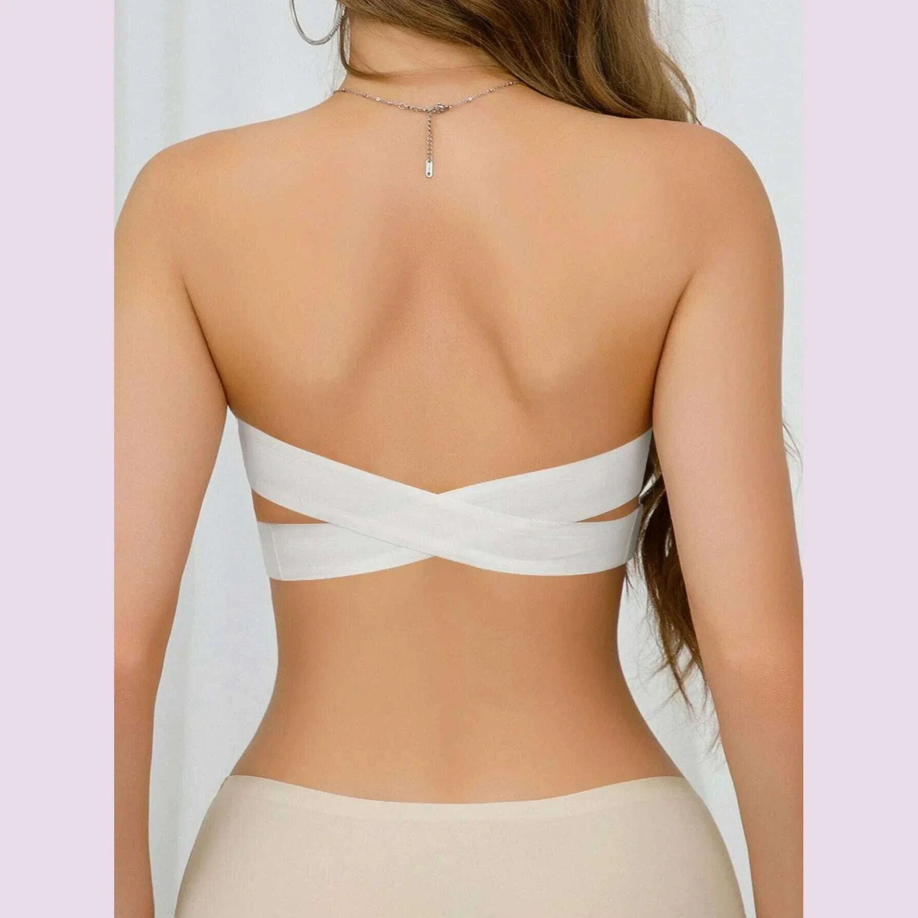 Popular Women's Strapless Bra Cross Side Buckle Underwear