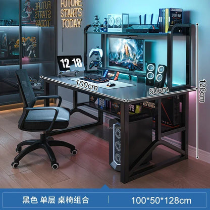 Home Office Table For Pc Gaming Desk Simple Desktop Computer Desks With Bookshelf Furniture Creative Reading Desk Gamer Table X