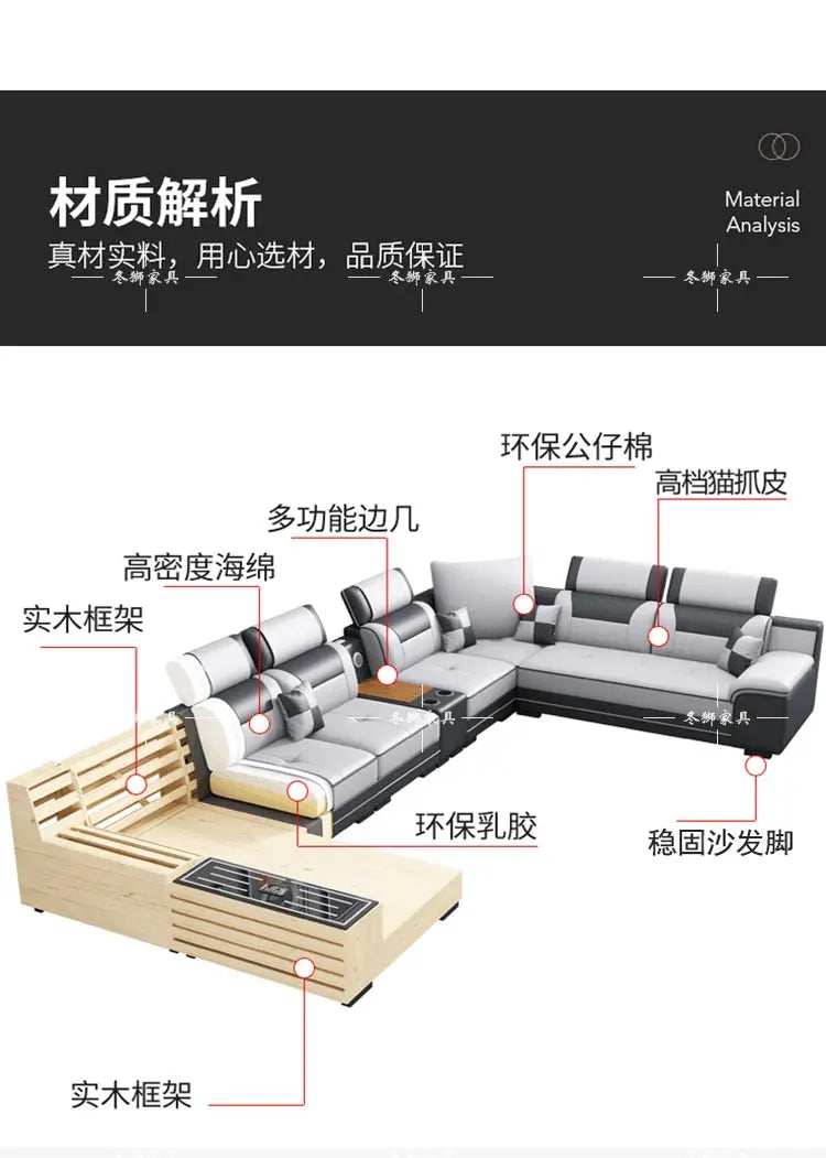 Fabric sofa modern simple living room combination large and small apartment furniture cat scratching skin leave-in technology cl